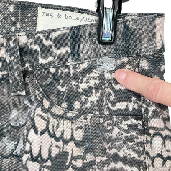 Rag & Bone Feather Print Legging Skinny Jeans Size 27 - Picture 7 of 8